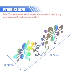 Flower Car Sticker Decal, 11.3'' x 3.7'' Vinyl Car Bumpers Sticker, Automotive Exterior Decoration Accessories for Car Window Wall Helmet Decals (Colorful)