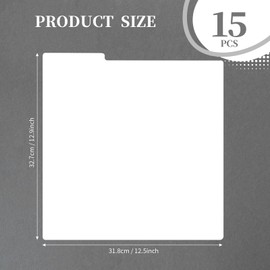 Mayrecords 15 pcs Vinyl Record Dividers, 12.9 * 12.5 Inch White Organizer, Plastic Double-Side Index Card Dividers, Reusable Vinyl Separators for Album LP Storage