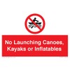 No Launching Canoes, Kayaks or Inflatables Sign 150mm x 100mm