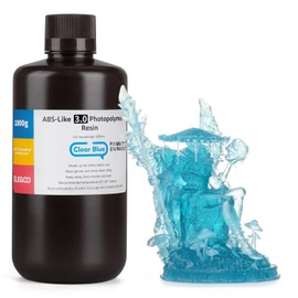 ELEGOO ABS-Like 3D Printer Resin 3.0, 405nm UV Curing Photopolymer Resina for Mars Saturn Jupiter MSLA DLP LCD Impresora with High Strength and Toughness, Low Viscosity, Clear Blue 1000g