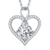 Seelove Moissanite Heart Infinity Pendant Necklace, 925 Sterling Silver 18K