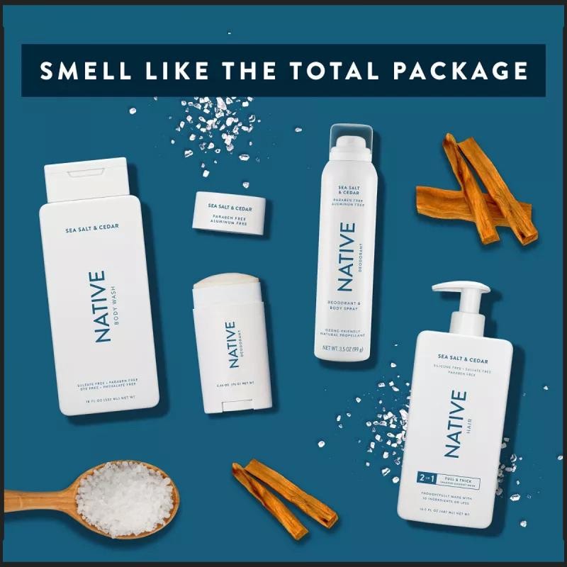 Native Sea Salt & Cedar Deodorant - Size: 0.35oz
