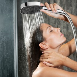 Cobbe Shower Head Water Saving Dancing Water Saving Shower Head Rain Shower Large Shower Head Pressure Increasing Water Saving Shower Head (Shower Head without Hose), Chrome