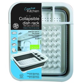 Creative Kitchen Collapsible Dish Drainer, White/Grey 37 x 31 x 6.5 cm