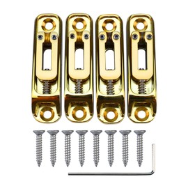 OVSAL Gold Single String Bass Guitar Bridge with Brass Saddle Individual Fixed Bridge for 4 String Electric Bass Replacement Parts