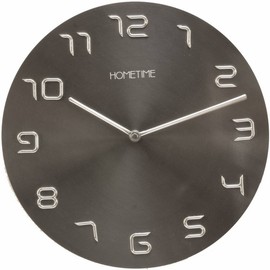 Hometime Brushed Steel Effect 242cm Wall Clock W7306GM