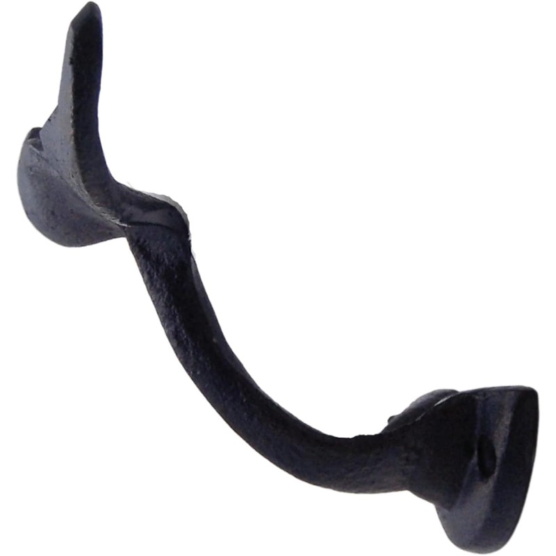 Rustic Dark Blue Cast Iron Whale Tail Wall Hooks, 4