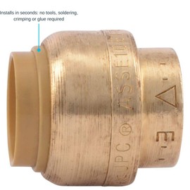 SharkBite 1/2 Inch Push Cap, Pack of 4, Push to Connect Brass Plumbing Fitting, PEX Pipe, Copper, CPVC, PE-RT, HDPE, U514LFA4