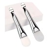 2 Pzs Brochas Con Cucharita Para Facial Spa Crema Blanco