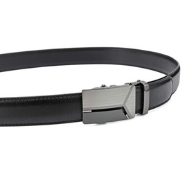 MOZETO Men's Ratchet Leather Dress Belt, Adjustable Slide Belt for Men with Automatic Buckle in Gift Box