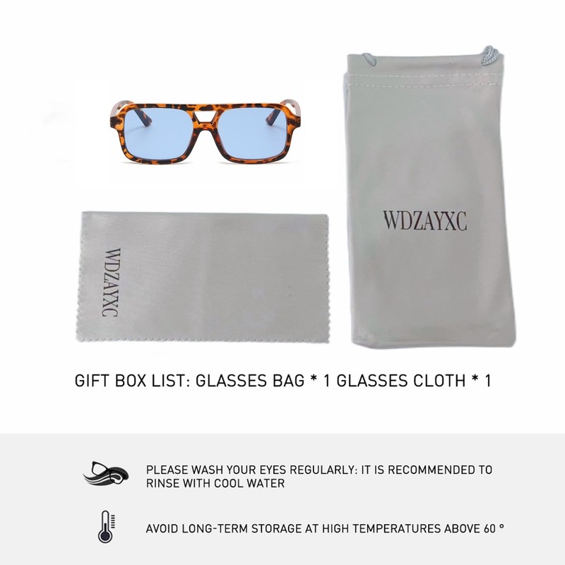 WDZAYXC Stylish Rectangular Sunglasses for Men and Women, UV Protection,