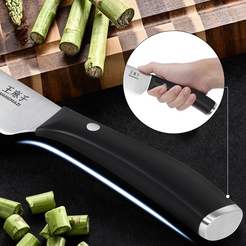 WANGMAZI Premium Chef Knife Set,High Carbon Stainless Steel Ergonomic Triple-rivet