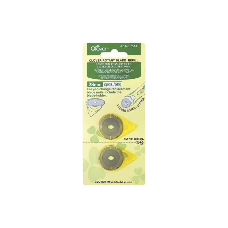 clover Rotary Blade Refill Pack: 28mm x 2, x2, Silver