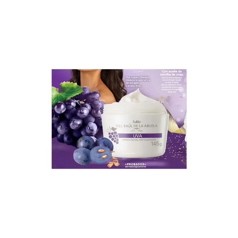 2 Crema Facial Antioxidante Uva 145gr Baul Abuela Fuller