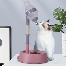 Standing Water Dispenser for Pet with Detachable Pole Drinking Water Dispenser Automatically Feeding Water for Puppies Kitties Rabbit