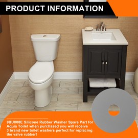 Replacement 9BU088E Silicone Rubber Gasket Compatible with Toto and Gerber Dual Flush Toilets and Costco Watermark One-Piece Toilets Flush Valve Gasket for Aquia Toilets, 3 Pack