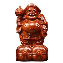 Daikokuten Wooden Sculpture Buddha Statue (Daikokuten) 6.9 inches (15 cm) Wooden Statue Wooden Figure, Karin Wood, High Quality Natural Karin Wood, Fine Arts, Sculpture, Wood Carving, Buddha Statue,