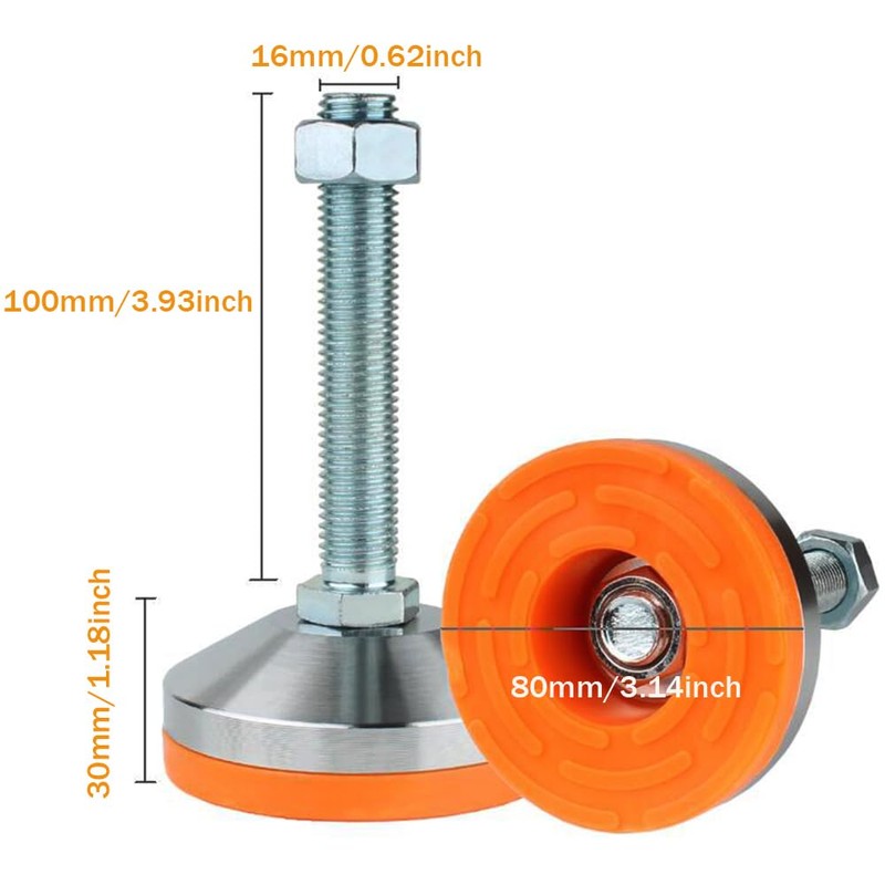 WUEIBUZUDAO Heavy Duty Leveler Leg,Leveler Feet 3.14" Dia Base,Adjustable Leveling