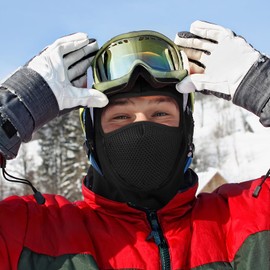 Bencailor 4 Pcs Winter Fleece Balaclava Mask Thermal Face Mask Cover Windproof for Cold Weather Neck Head Accessories(Standard Warm,Black)