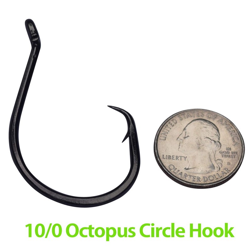 Heavyweight Catfish Hooks - Offset Octopus Circle Hooks - Pre-Tied