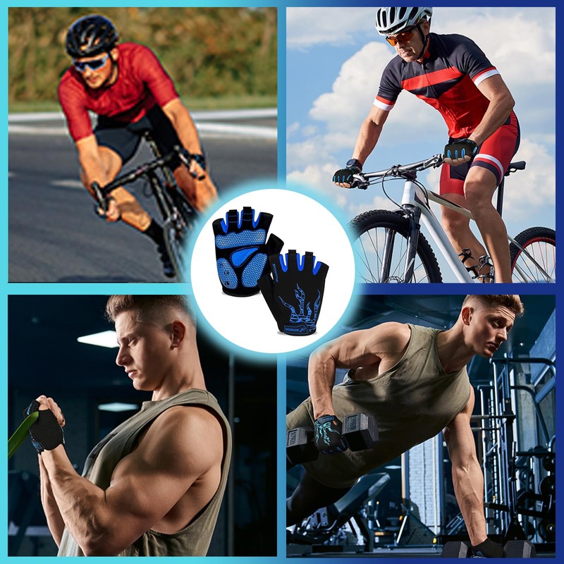 BIKINGMOREOK Cycling Gloves Men Women Half Finger Road MTB Cycling