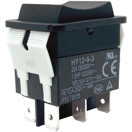 1-Pack HY12-9-3 Rocker Switch – DPDT 6-Pin 20A 125/250V (ON-Off-ON) – Compatible with Industrial Equipment, Medical Devices, Marine Panels