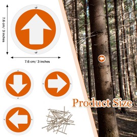 24 Pcs Reflective Trail Markers Bright Trail Signs Lightweight Glow Trail Arrows Markers for Tree Marking Reflector Camping Hunting Hiking and More, Orange