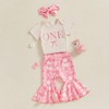 MAHUAOYIXI Baby Girl 3Pcs 1st Birthday Outfits Bow Embroidered Short