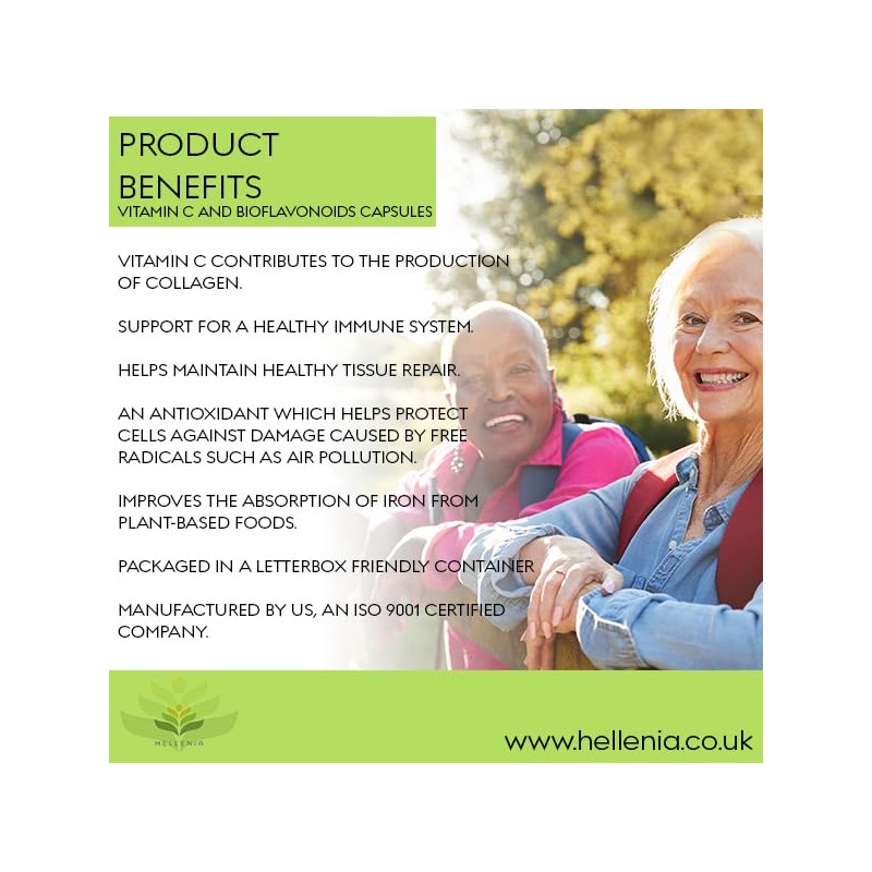 Vitamin C + Bioflavonoids Capsules - 90 Premium Vegan Capsules