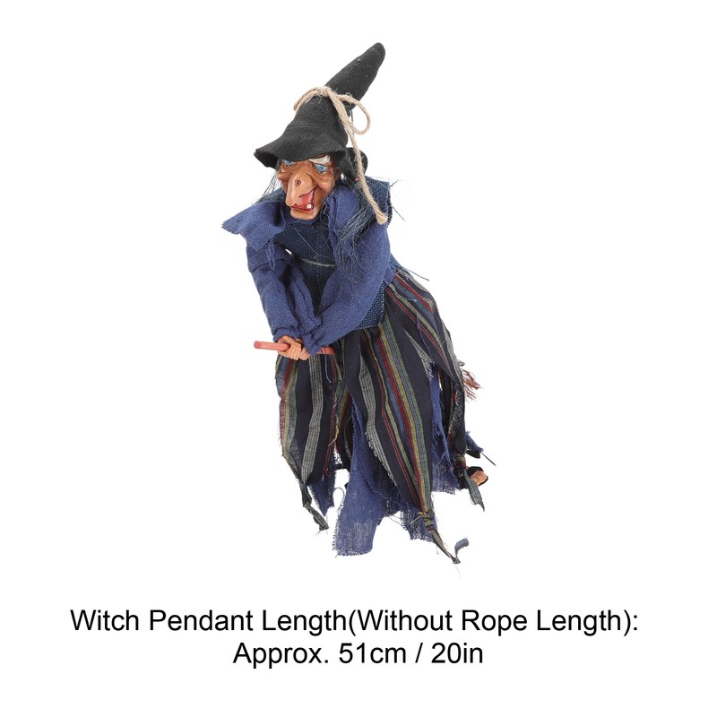 Blue Hanging Horror Witch Decorative Voice Control Hanging Prop Decoration