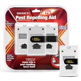 RIDDEX Plus Insect Repellent | Plug in, Mouse Deterrent - Pest Control for Defense Against Rats, Mice, Roaches, Bugs and Insects | Control Pests with No Chemicals or Poison | White 3-Pack