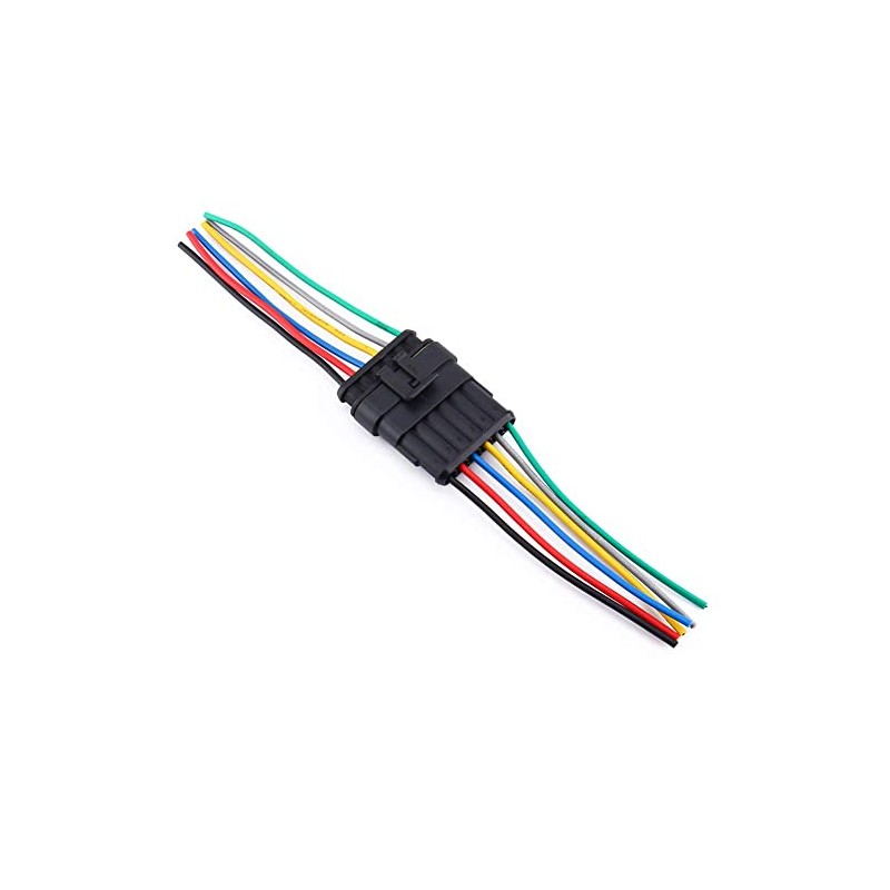 1 Set Waterproof Connectors, 6 Pin Waterproof Cable Connector, 6