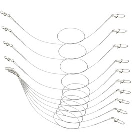 Mipcase 24Pcs Stainless Steel Fishing Wire Leaders Lightweight Fishing Tackles with Swivels for Freshwater and Saltwater Fishing Durable Lines for Bass Trout Carp and More