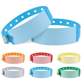 100pcs Vinyl Wristbands Hospital Identification Bands,Waterproof Adjustable Medical Wristband,Disposable Snap Wristband for Hospital (Color : Blue)