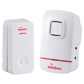 Ohm Electric Wireless Call Chime (Instant Power Push Button Transmitter + AC Receiver) 08-0520 OCH-ECL80 White