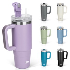 TYESO Tumbler, 0.3 gal (1.2 L) Water Bottle, Cold Insulated, Stainless Steel Bottle, Water Bottle, Straw with Handle, Outdoor Vacuum Insulation, Double Wall Construction, Wide Mouth, Large Capacity,