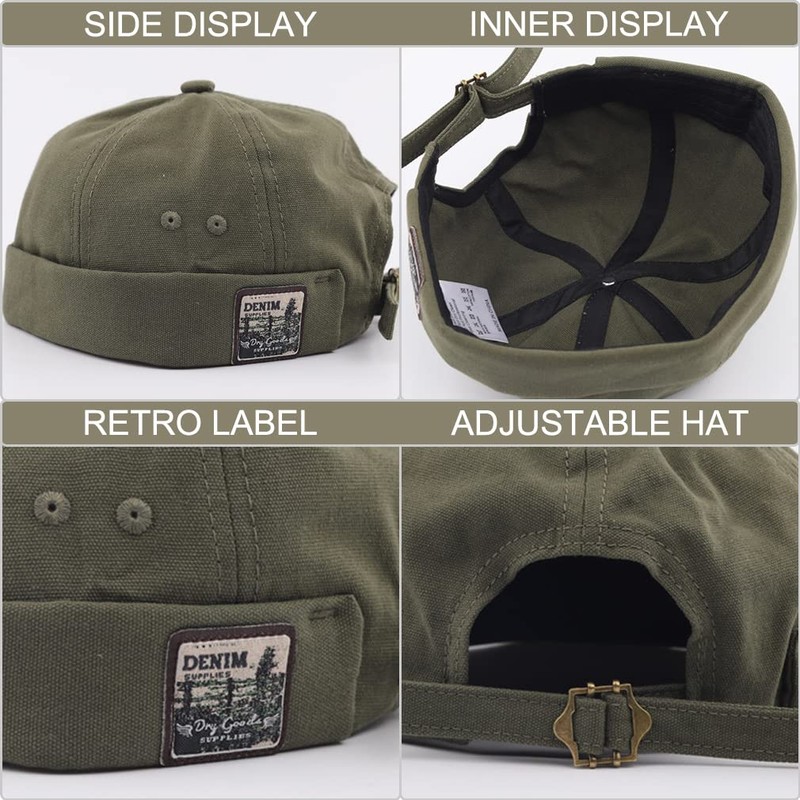 Cozyan Cotton Docker Cap Men Women Sailor Hat Harbour Hat