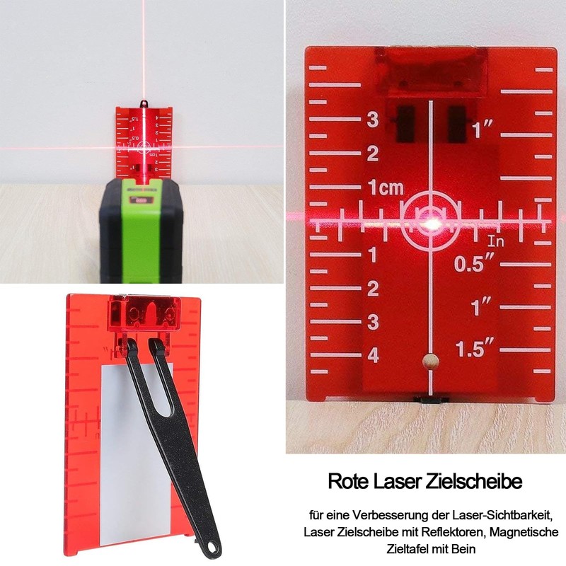 Red Laser Target, Laser Target with Reflectors, for Improving Laser