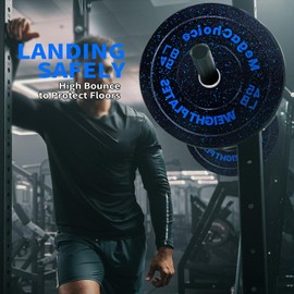 Crumb Bumper Plates,2-in Rubber Bumper Weight Plates,High-Density Competition Rubber Plates for Weightlifting,45 Lbs Pairs Quiet Bumper Plates