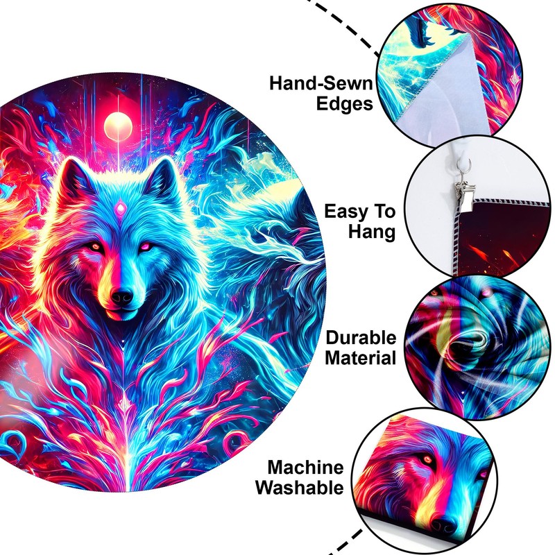BVBOX Blacklight Tapestry,Animal Tapestry Glow In The Dark,UV Reactive Black