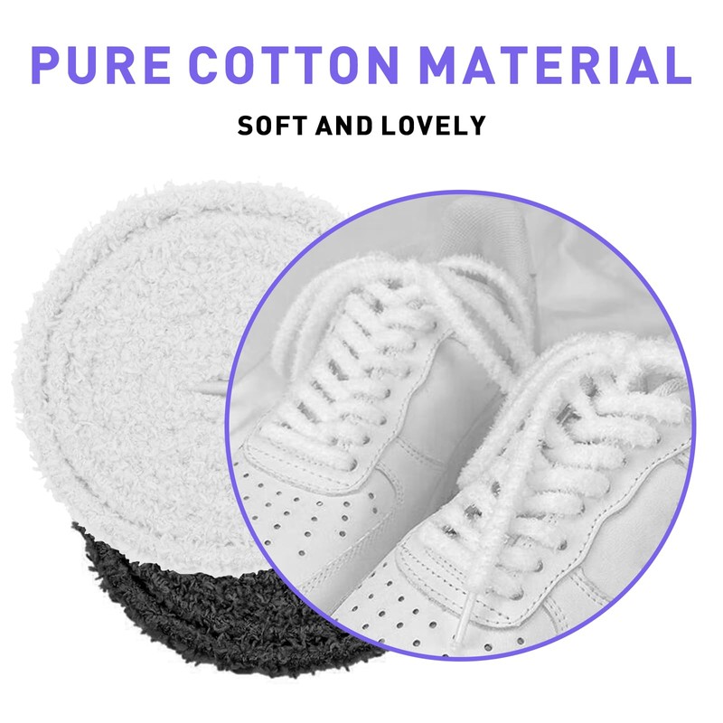 UamGlsob Fuzzy Shoe Laces for Sneakers, 2/5"(10mm) Cute Wide Thick