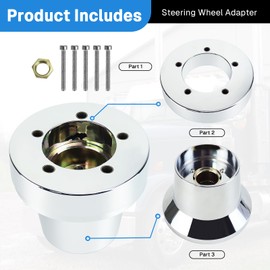 VOONKE Steering Wheel Adapter 3/5 Hole Truck Steering Wheel Adapter FOR Freightliner: All models (1986-2006) -4.1in-2503