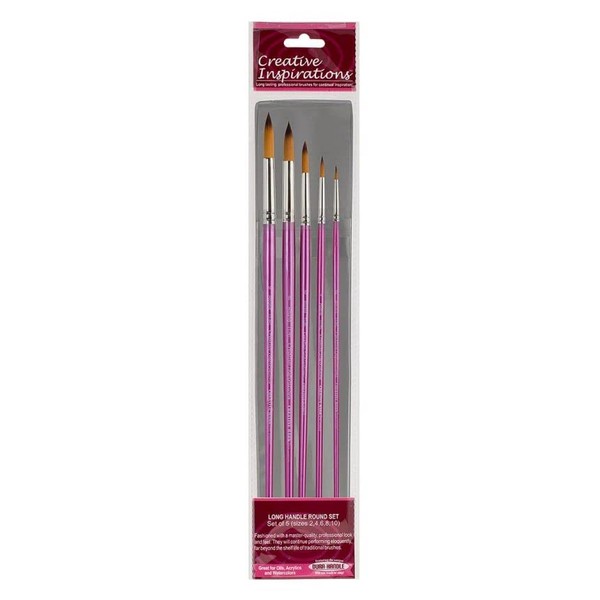 Creative Inspirations Dura-HandleArtist Paint Brushes Long Solid Resin Handle Resists
