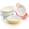 Foraineam 6 Colors Oval Porcelain Ramekins 10 oz Oven Safe