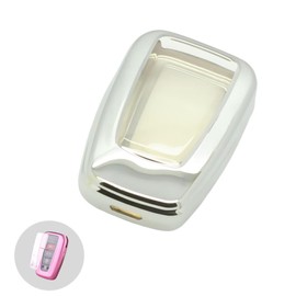 BROVACS Soft TPU Case Shell Cover Protector Holder Compatible with TOYOTA Camry Corolla Avalon C-HR Prius RAV4 Smart Remote Key Fob 2 3 4 Button SV9410 Silver