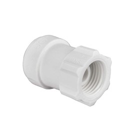 John Guest Speedfit 1/4 Inch OD x 7/16 Inch Faucet Connector, Push to Connect Plastic Plumbing Fitting, White, PP3208U7WP