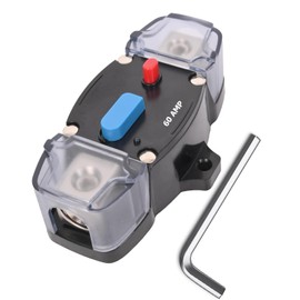 BULVACK 60A Resettable Circuit Breaker - 60 Amp Self Recovery with Manual Reset Button for Car Audio & Amps Protection