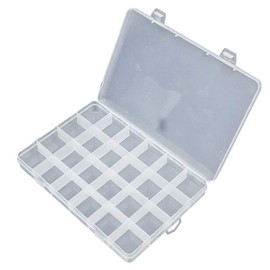 Gadgetking 24 Compartment Box Small Organizer Storage Plastic Craft Nail Fuse Beads Case Slot Plastic Storage Box Jewelry Tool Container Fishing Tackle Hook Weight Spinner