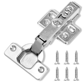HBL' 10 Pcs Cabinet Hinges Soft Close Hinges, 35MM 110 Degree Full Overlay for Kitchen Cabinet, Kitchen Doors, Cupboard and Wardrobe, Clip-on Design for Easy Installation