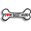 I Love My Bassett Hound Car Magnet Bumper Sticker 3"x7"